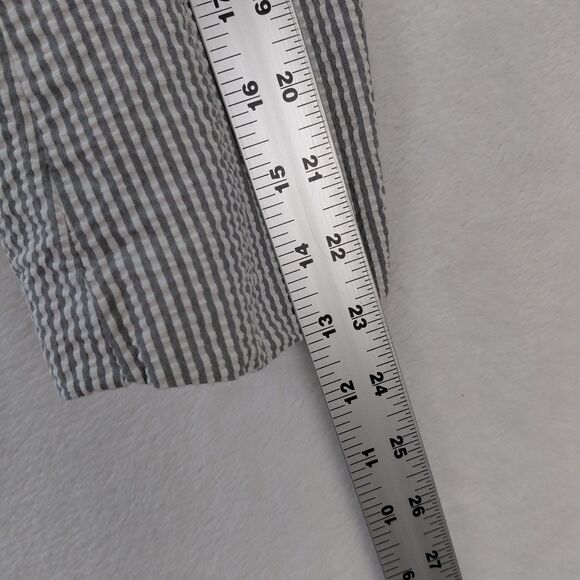 Gap Blazer Women Size 8 Gray White Seersucker Pin Stripe Nautical Preppy Classic - Picture 13 of 13